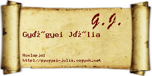 Gyügyei Júlia névjegykártya